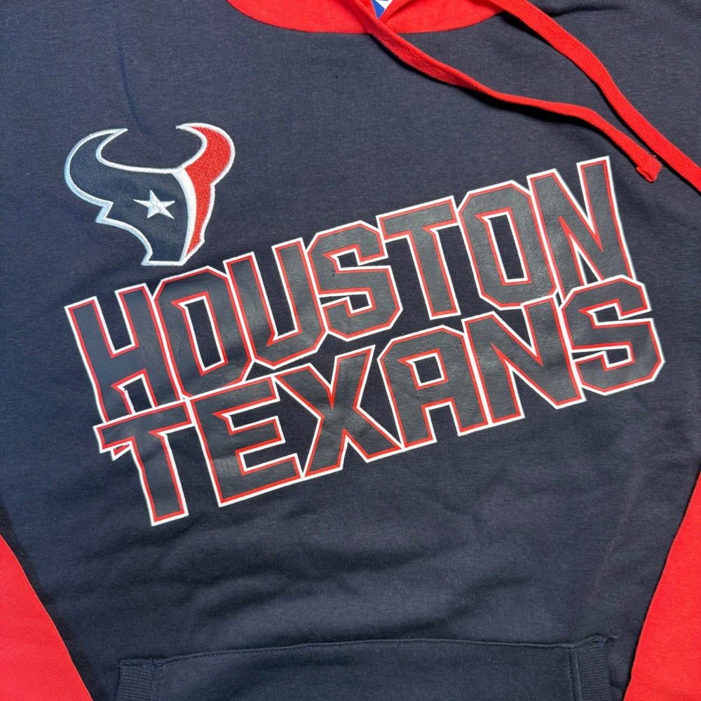 Starter Houston Texans Extreme Pullover Hoodie Mens XL Navy Red NFL NWT - Picture 4 of 9